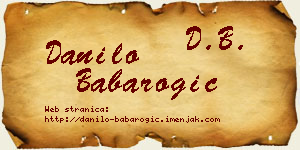 Danilo Babarogić vizit kartica